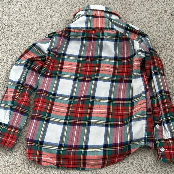🌟J. Crew Kids Flannel Plaid Shirt “Snowy Stewart Tartan”, 4-5T (x-small)🌟 - Picture 7 of 7